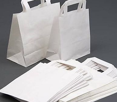White SOS 15 WHITE PAPER CARRIER BAGS PARTY BAGS