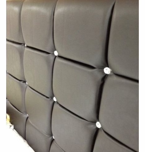 WHOLE SALE DIRECT Diamante headboard (4ft Small Double) in Black Faux Leather- Also in brown, red, or white
