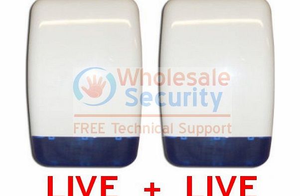 Wholesale Security 2 x Live External Siren Bell Boxes for Wired Intruder Alarm - TWIN PACK