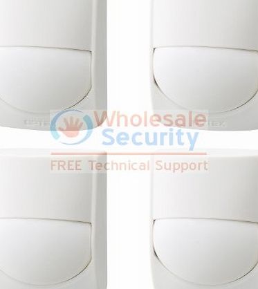 Wholesale Security Pack of 4 Dual Technology PIR detectors for Wired Intruder Burglar Alarm Systems