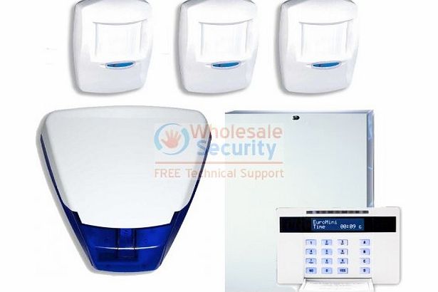 Wholesale Security Wired 10 Zone Burglar Alarm Control Panel, LCD Keypad, Delta Bell Box and 3 QUAD Element PIRs Kit
