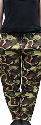 Wicked Fun Ladies Womens Camouflage ARMY Full Length and 3/4 Trousers wide range of Sizes (Large, Ladies Army Trousers)