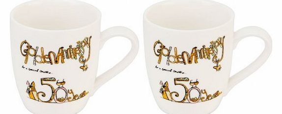 50th Anniversary Mugs for a special couple - ``Golden Anniversary`` gift set