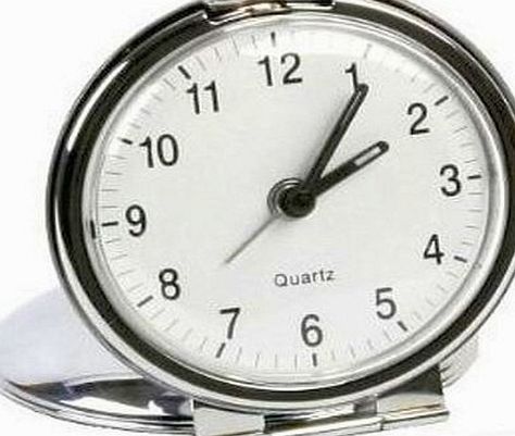 Bold Round Metal Folding Travel Alarm Clock