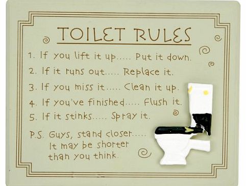 Widdop Bingham Toilet Rules Wall Plaque