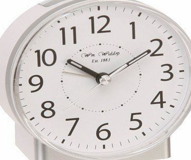 White Alarm Clock with Silent Sweep No Ticking Feature plus Snooze, Auto Shut Off & Light