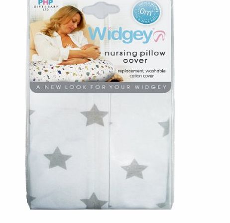 Widgey Donut Nursing Pillow Cover, Silver Star