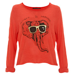 Wildfoxfashion Wildfox Red Loose Long Sleeve Extinct is Forever