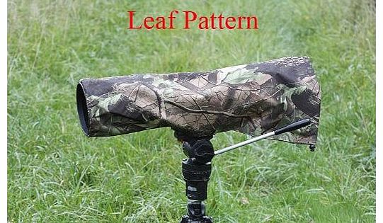wildlifephotographyshop Rainsleeve cover for camera lenses. Medium size in an attractive leaf pattern material