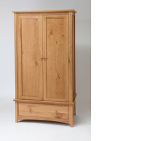 Wilkinson Furniture Benson Oak 2 Door 1 Drawer Wardrobe