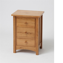 Wilkinson Furniture Benson Oak 3 Drawer Bedside Table