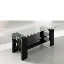Wilkinson Furniture Cooper Glass Top TV Stand in Black