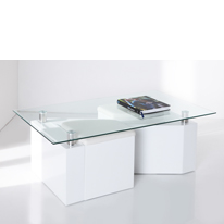 Wilkinson Furniture Cutler Coffee Table in White and Glass