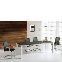 Wilkinson Furniture Maurice Extending Dining Table in Glass and Grey