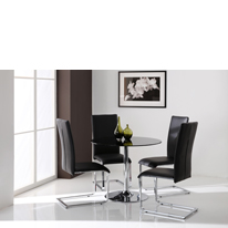 Wilkinson Furniture Satellite Black Glass Round Dining Table