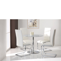 Satellite Clear Glass Round Dining Table