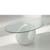 Wilkinson Furniture Satellite Glass Top Coffee Table in White