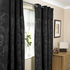 Wilkinson Plus Buckingham Curtains Lined Black 45inx54in