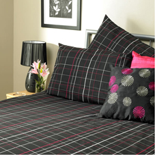 Wilkinson Plus Check Line Duvet Set Black Double