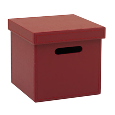 Wilkinson Plus Faux Leather Storage Box Red Small