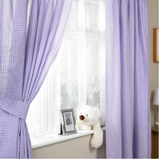 Wilkinson Plus Kids Check Curtains Lilac 66inx72in