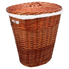 Linen Basket Oval Buff Wicker