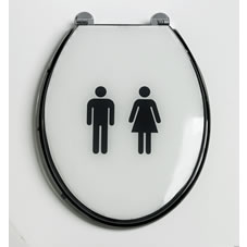 Male and Female Toilet Seat White