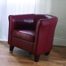 Wilkinson Plus Real Leather Tub Chair Red