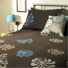 Wilkinson Plus Tri Flower Duvet Set Chocolate Double