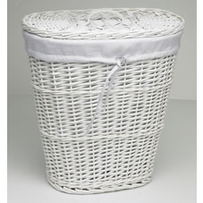 Wilkinson Plus Wilko Basket Laundry Oval Willow White Medium
