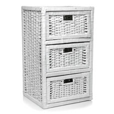 Bathroom Storage Units on Woven Willow Storage Unit With 3 Drawers In White  Bathroom Products