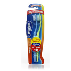 Wisdom Sure Grip Medium Toothbrush Buy One Get