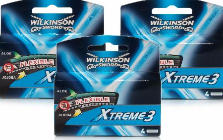 Wilkinson Sword Xtreme 3 Systems 4 Blades 3 Pack