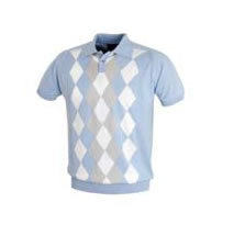 william hunt Summer 08 Short Sleeve Argyle Sweater Sky Blue.