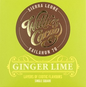 Willies chocolate Willies Ginger lime dark chocolate bar