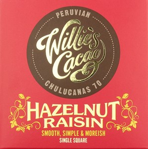 Willies chocolate Willies Hazelnut Raisin dark chocolate bar