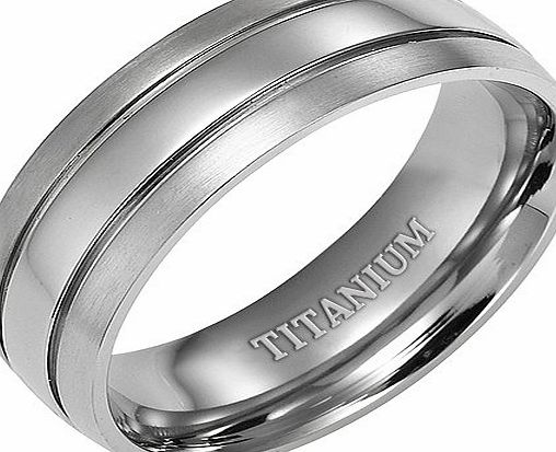 Willis Judd Brand New Mens Band Ring dual effect crafted in Pure Titanium packed in a Free Gift Box.