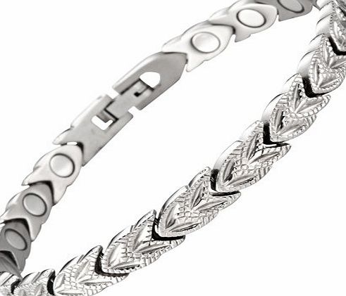 Willis Judd New Ladies Titanium Magnetic Bracelet In Black Velvet Box   Free Link Removal Tool