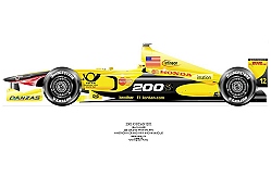 David Wilson- Jordan EJ1- Jean Alesi signed by artist Measures 48cm x 32cm (19``x13``)