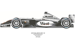 David Wilson- Mclaren MP 4/18- signed by artist Measures 48cm x 32cm (19``x13``)
