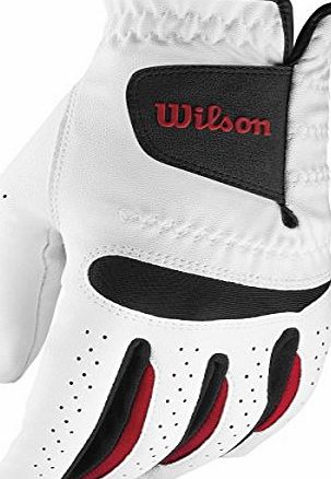 Wilson Feel Plus Golf Left Hand Glove Mens Weather-Proof Synthetic Leather White blanco white - white Size:Large