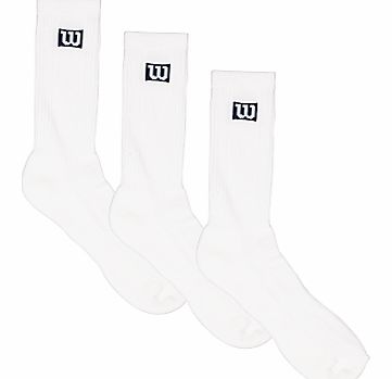 Wilson Sport Socks, Pack of 3, White