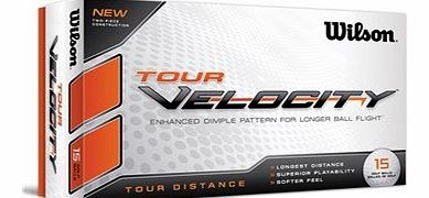 Wilson Tour Velocity Distance Golf Balls (Pack of 15) - White