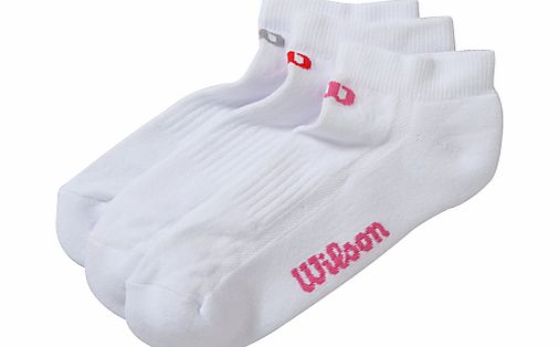 Wilson Trainer Socks, Pack of 3, White
