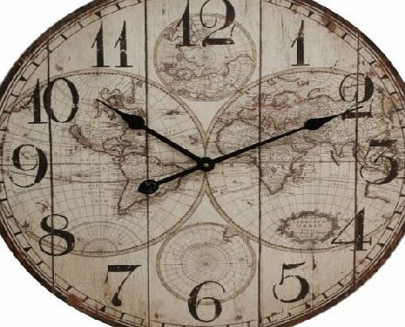 Windsor 60 cm Wall Clock World Map Pattern, Basilia