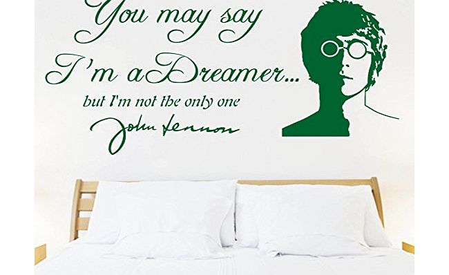 John Lennon IMAGINE Lyrics , wall sticker, decal, quote, Transfer, Bedroom, mural, new design! -SMALL -SIZE 60cm x 30cm -Forest