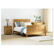 WINDSOR Double Bed Frame, Oak With Simmons