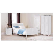 Windsor Double Bed, White And Brook Mattress