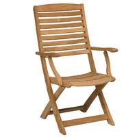 Folding Dining Chair with Arms Teak