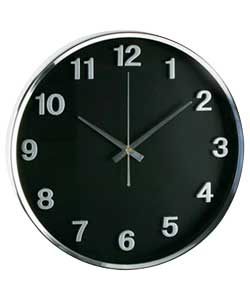 windsor Metal Case Black Dial Wall Clock